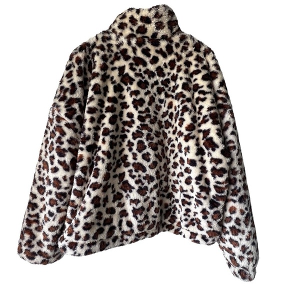 NWT Women's leopard la miel faux puffer coat  print Jacket collar pockets size S - Picture 13 of 15
